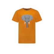 TYGO & vito T-shirt met printopdruk donkergeel Jongens Polyester Ronde...