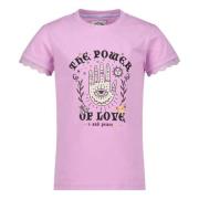Me & My Monkey T-shirt met printopdruk roze Meisjes Stretchkatoen Rond...