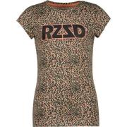 Raizzed T-shirt met dierenprint bruin/roze Meisjes Katoen Ronde hals D...