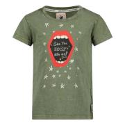 Me & My Monkey T-shirt met printopdruk groen/zwart Meisjes Katoen Rond...