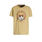 Me & My Monkey T-shirt Mozes met printopdruk beige Jongens Katoen Rond...