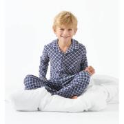 Little Label geruite pyjama van biologisch katoen blauw Jongens Stretc...