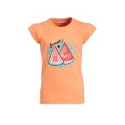 Orange Stars T-shirt Marlieke met printopdruk oranje Meisjes Stretchka...