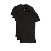 WE Fashion T-shirt - set van 3 zwart Jongens Stretchkatoen V-hals Effe...