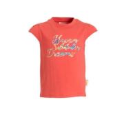Orange Stars T-shirt Marlynn met tekst roze Meisjes Stretchkatoen Rond...