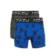 Me & My Monkey boxershort - set van 2 army/blauw Groen Jongens Stretch...