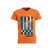 Me & My Monkey T-shirt Mika met printopdruk oranje Jongens Katoen Rond...