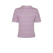 VERO MODA GIRL gestreept ribgebreid T-shirt VMVIO wit/paars/roze Meisj...