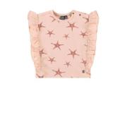 Babyface T-shirt met all over print en ruches roze Meisjes Stretchkato...