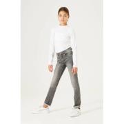 Garcia high waist skinny jeans 570 met slijtage medium used Grijs Meis...