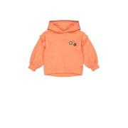 Quapi hoodie AMBER oranje Sweater Meisjes Katoen Capuchon Effen - 86