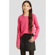 anytime longsleeve T-shirt roze Meisjes Katoen Ronde hals Effen - 158/...