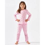 Little Label pyjama met all over print roze/donkerroze Meisjes Stretch...