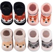 Apollo new born sokken - set van 4 in een geschenkset roze/beige/zwart...
