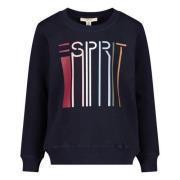 ESPRIT sweater met logo donkerblauw Logo - 128 | Sweater van ESPRIT