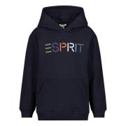 ESPRIT hoodie + longsleeve met logo donkerblauw/lichtblauw Sweater Log...