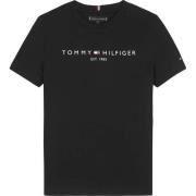 Tommy Hilfiger unisex T-shirt van biologisch katoen zwart Logo - 152