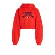 Tommy Hilfiger hoodie met logo felrood Sweater Logo - 164