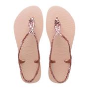 Havaianas Luna Premium II sandalen met glitters roze Dames Rubber Effe...
