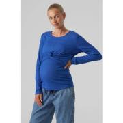 MAMALICIOUS zwangerschaps- en voedings shirt blauw Top Dames Modal Ron...