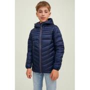 JACK & JONES JUNIOR gewatteerde jas JJEHERO donkerblauw Jongens Polyes...