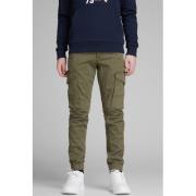 JACK & JONES JUNIOR cargobroek JJIPAUL olijfgroen Jongens Stretchkatoe...