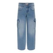 KIDS ONLY GIRL wide leg jeans KOGHARMONY light blue denim Blauw Vintag...