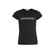 CALVIN KLEIN JEANS slim fit T-shirt met logo zwart Meisjes Katoen Rond...