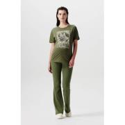 Supermom zwangerschapsshirt Evergreen met pied-de-poule groen T-shirt ...