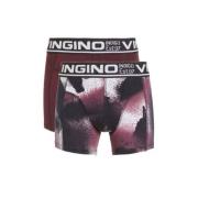 Vingino boxershort - set van 2 rood/zwart Jongens Stretchkatoen All ov...