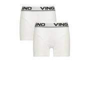 Vingino boxershort - set van 2 wit Jongens Stretchkatoen Effen - 98/10...