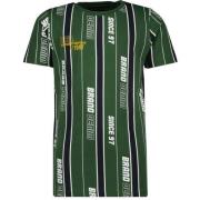 Vingino T-shirt met logo groen Jongens Katoen Ronde hals Logo - 104