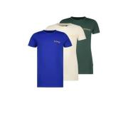 Vingino T-shirt - set van 3 blauw/wit/grijs Jongens Katoen Ronde hals ...