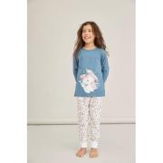 NAME IT KIDS pyjama NKMNIGHTSET blauwgroen/wit/roze Meisjes Biologisch...