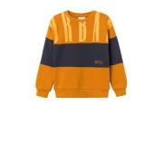NAME IT KIDS sweater NKMOHUMUS goudgeel/donkergrijs Meerkleurig - 122/...