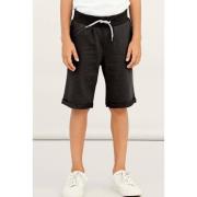 NAME IT KIDS regular fit sweatshort NKMVERMO zwart Effen - 86