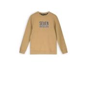 SEVENONESEVEN sweater met printopdruk zand Beige Printopdruk - 122/128