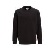 Woolrich sweater TECH Fleece met logo zwart Logo - 128