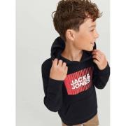 JACK & JONES JUNIOR hoodie JJECORP met logo zwart Sweater Logo - 116