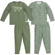 Meyco pyjama Cheetah - set van 2 Forest Green Groen Jongens/Meisjes Ka...