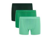 WE Fashion boxershort - set van 3 groen/zachtgroen Jongens Stretchkato...