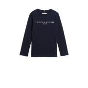 Tommy Hilfiger longsleeve met logo donkerblauw Jongens/Meisjes Katoen ...