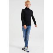 WE Fashion longsleeve zwart Jongens Stretchkatoen Col Effen - 146/152