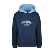 Raizzed hoodie Moreno met tekst blauw Sweater Tekst - 104