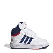 adidas Sportswear Hoop Mid sneakers wit/blauw/rood Jongens/Meisjes Imi...