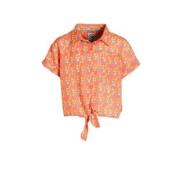 Me & My Monkey gebloemde blouse Marlot oranje/blauw/wit Meisjes Polyes...