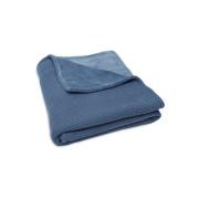 Jollein baby ledikantdeken Basic Knit 100x150cm Jeans Blue/Fleece Baby...