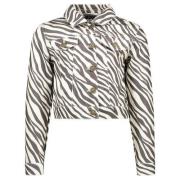 Like Flo spijkerjas met zebraprint ecru/zwart Meisjes Polyester Klassi...