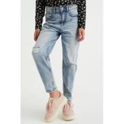 WE Fashion Blue Ridge high waist tapered fit jeans stone denim Blauw M...