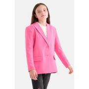 Shoeby relaxed fit blazer roze Meisjes Polyester Reverskraag Effen - 1...